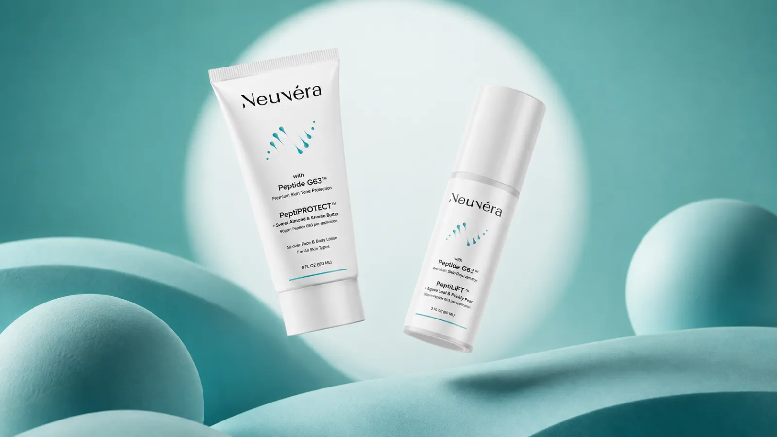 Neuvéra Peptide G63 face and body skincare essentials